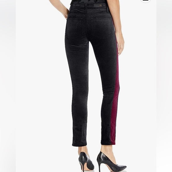 (B22) AG Adriano Goldschmied Mari Tuxedo Stripe Super Black pants, Size 28 NWT - Picture 16 of 16